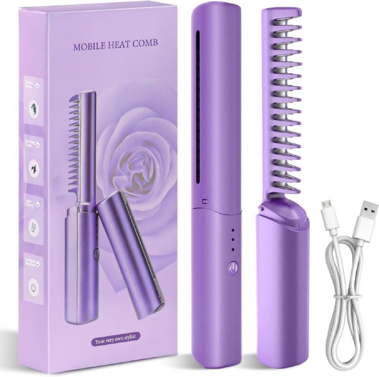 Cordless Mini Hair Straightener & Hot Comb