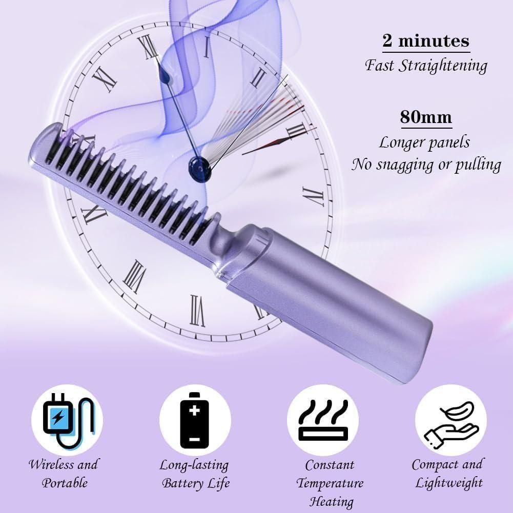 Cordless Mini Hair Straightener & Hot Comb
