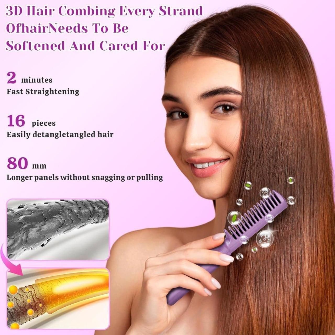 Cordless Mini Hair Straightener & Hot Comb