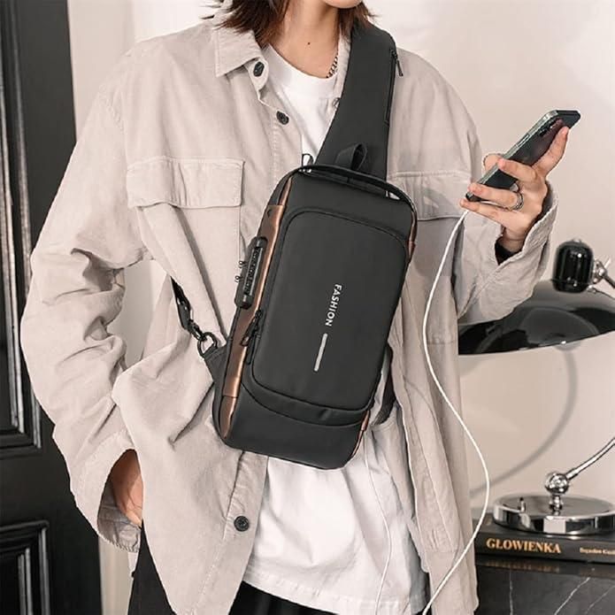 Anti-Theft Sling Bag with USB Charging Port