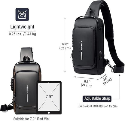 Anti-Theft Sling Bag with USB Charging Port