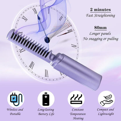 Cordless Mini Hair Straightener & Hot Comb