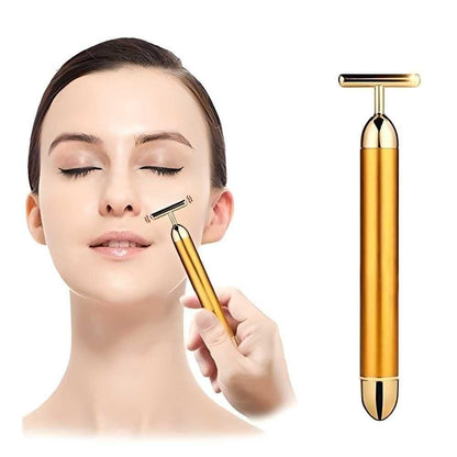 24K Gold electric energy beauty Bar Facial Massage Roller