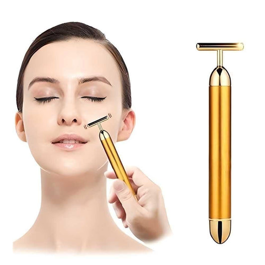 24K Gold electric energy beauty Bar Facial Massage Roller