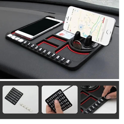 3-in-1 Car Dashboard Phone Holder & Anti-Slip Pad
