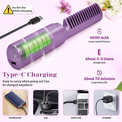 Cordless Mini Hair Straightener & Hot Comb